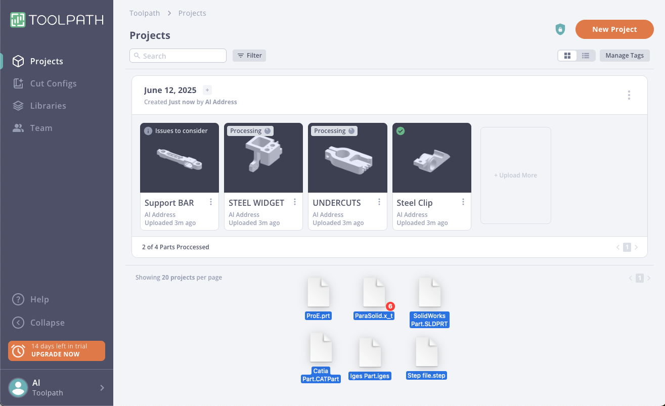 Upload CAD